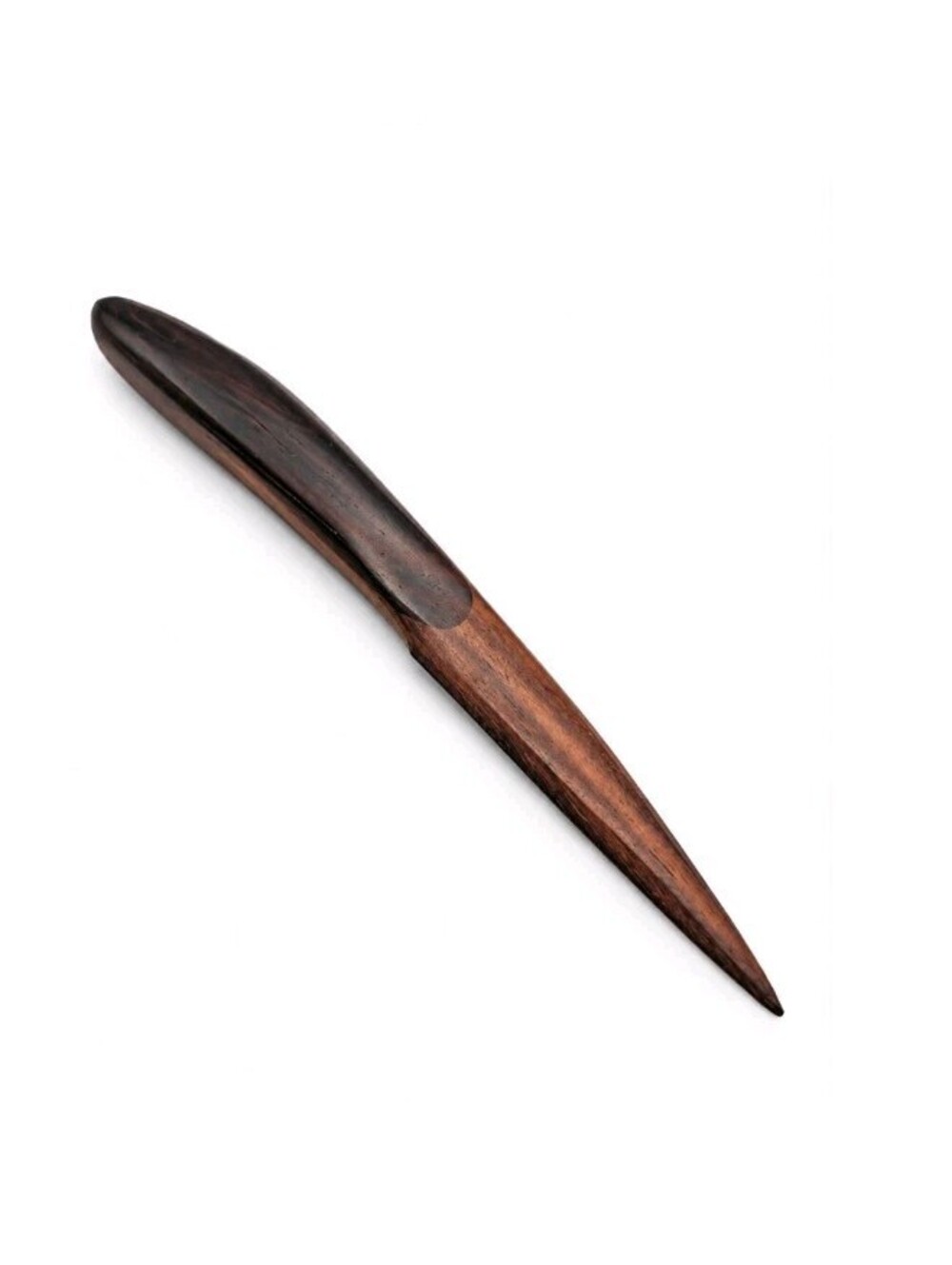Vintage Hand Carved Wooden Letter Opener 8.5" Dark Wood Folk Art Desk Accessory